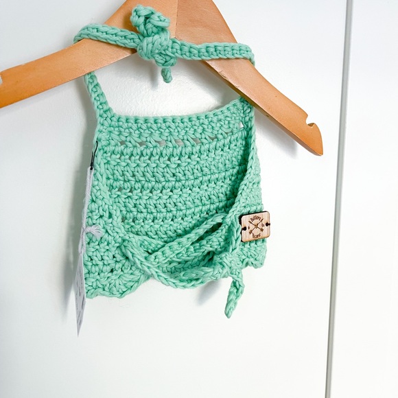 Ella Crop Top, Pima Cotton Top, Baby Crochet Crop Top, Summer cotton top - Picture 5 of 10